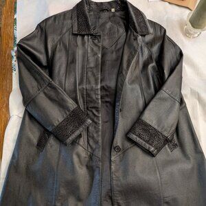 Preston & York Black Genuine Leather Coat